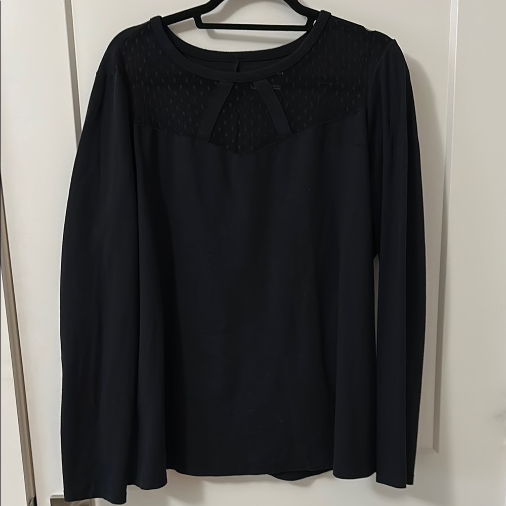 Black knit with Swiss lace trim. Lane Bryant size 18/20. Excellent condition